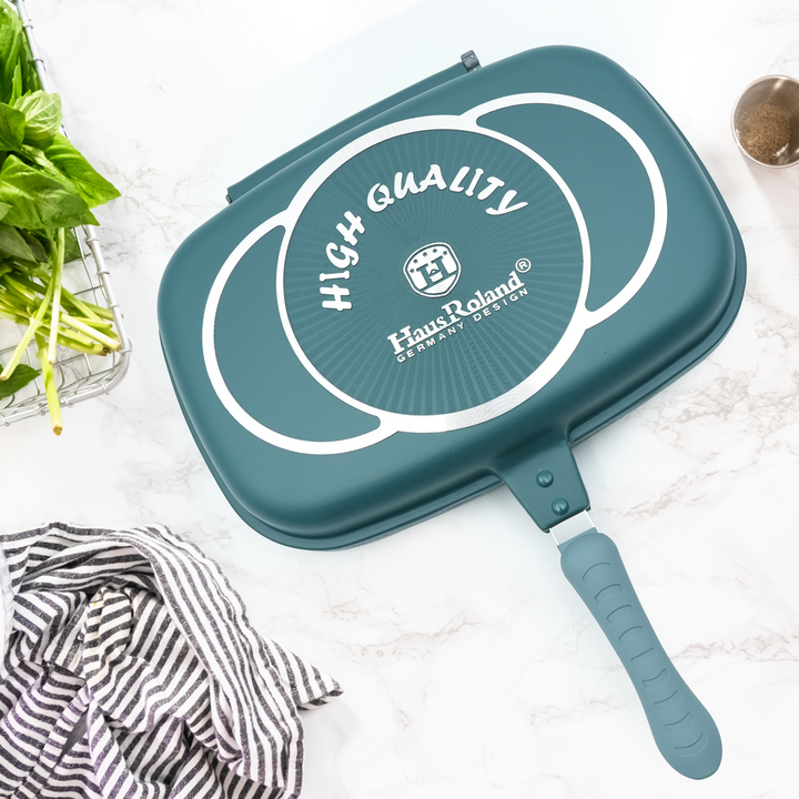 Haus Roland 14Pcs Green Granite Nonstick Cookware Set with Lids Die-Cast Aluminum Induction & Oven Safe PFOA/PTFE-Free Kitchen Utensil Durable Scratch-safe Pots & Pans for Cooking