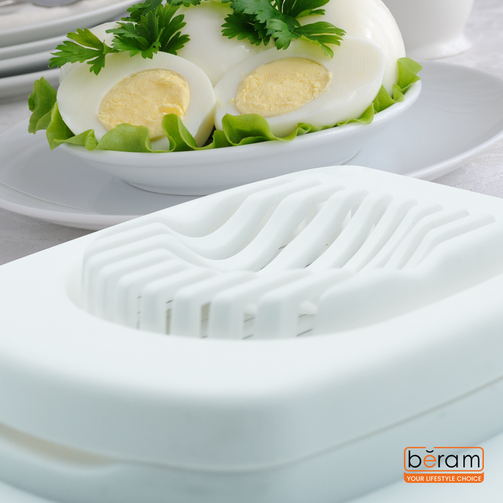 Beram Stainless Steel Wire Egg Slicer for Hard Boiled Eggs Mozzarella Potatoes Mushrooms & Soft Fruits Dishwasher Safe Durable Plastic Body Kitchen Tool for Even Slices & Salad Garnishes