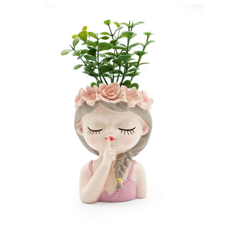 Fairy 3PCS Set Think Sleep Shhh Polyresin Decorative Succulent Planter Cute Fairy Girl Flower Pot Tabletop Vase Pen Pencil Holder Propagator Kit Indoor Outdoor Home Office Desk Decor