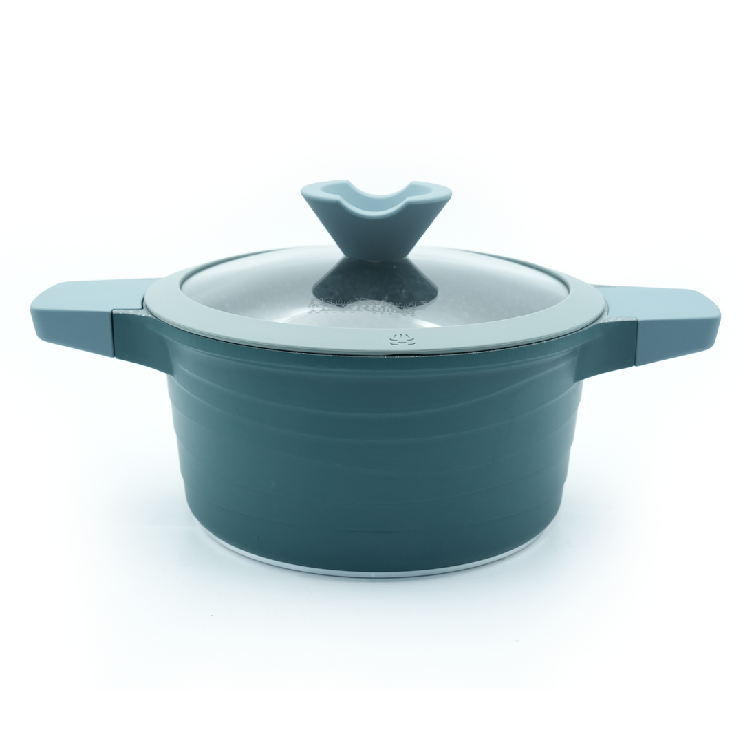 Haus Roland 14Pcs Green Granite Nonstick Cookware Set with Lids Die-Cast Aluminum Induction & Oven Safe PFOA/PTFE-Free Kitchen Utensil Durable Scratch-safe Pots & Pans for Cooking