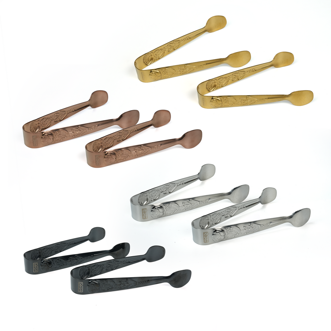 Beram Sugar Tong – Stainless Steel Mini Tongs for Sugar Cubes, Ice, Snacks & Tea Parties – Durable, Rust-Resistant Mix Color
