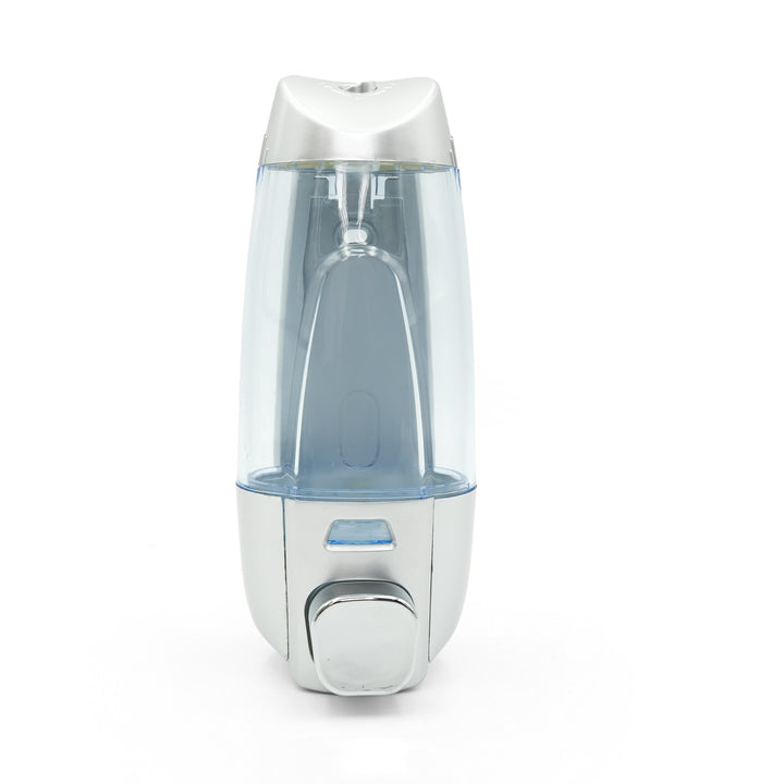 BERAM Wall‑Mounted Manual Soap Dispenser, Push Type soap Dispenser for Bathroom, Kitchen & Hotel, Chrome ABS Liquid Hand Soap, Shampoo, Sanitizer Holder, Refillable Single Chamber-White