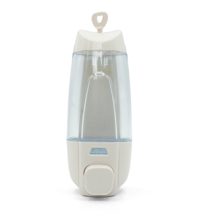 BERAM Wall‑Mounted Manual Soap Dispenser, Push Type soap Dispenser for Bathroom, Kitchen & Hotel, Chrome ABS Liquid Hand Soap, Shampoo, Sanitizer Holder, Refillable Single Chamber-White