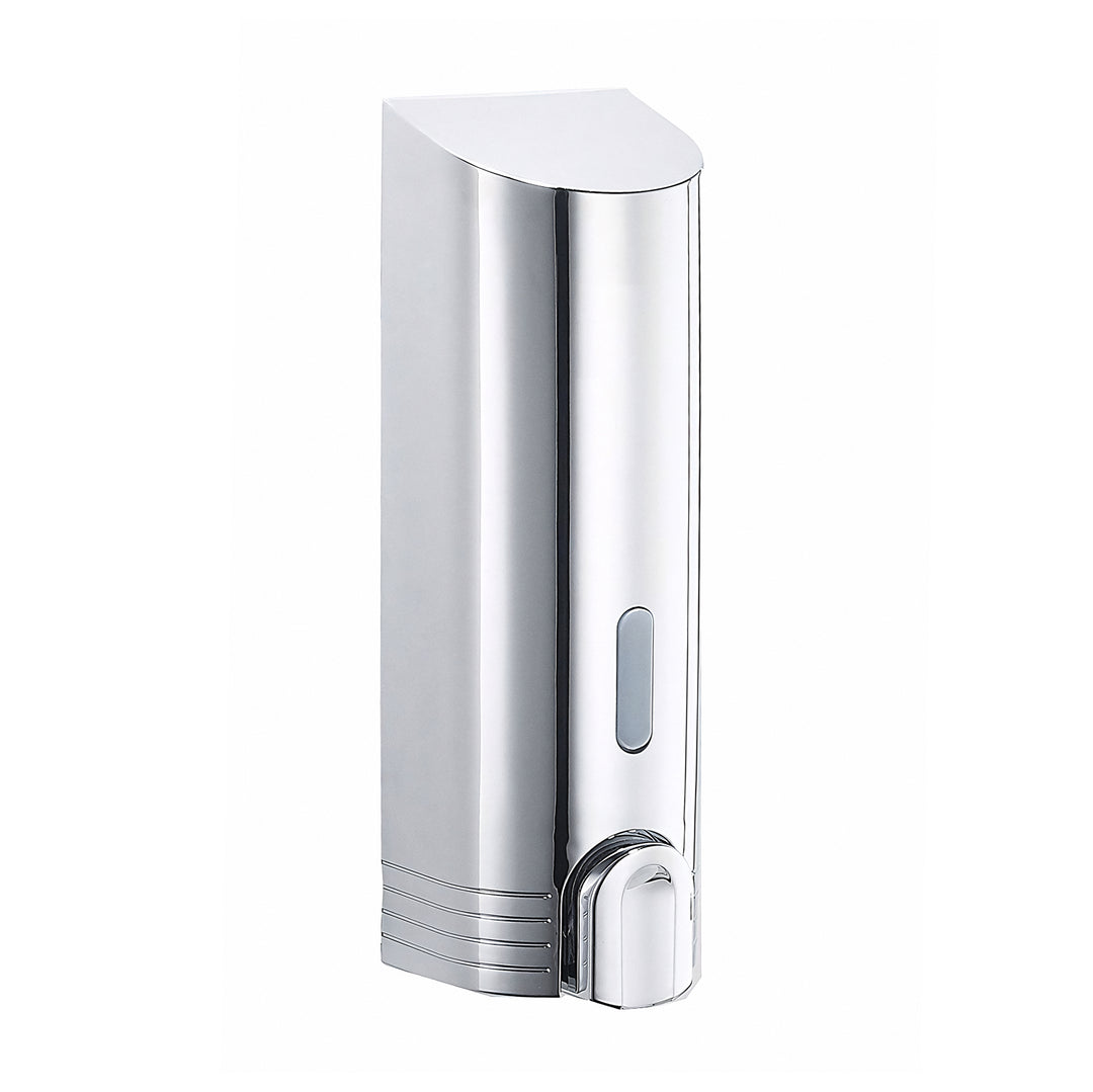 BERAM Wall‑Mounted Manual Soap Dispenser, Push Type soap Dispenser for Bathroom, Kitchen & Hotel, Chrome ABS Liquid Hand Soap, Shampoo, Sanitizer Holder, Refillable Single Chamber-White