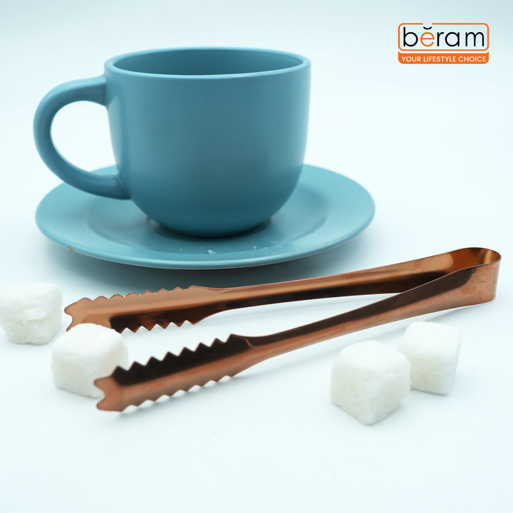 Beram 15+12.5 Sugar Tong Stainless Steel Mini Tongs for Sugar Cubes, Ice, Snacks & Tea Parties – Durable, Rust-Resistant