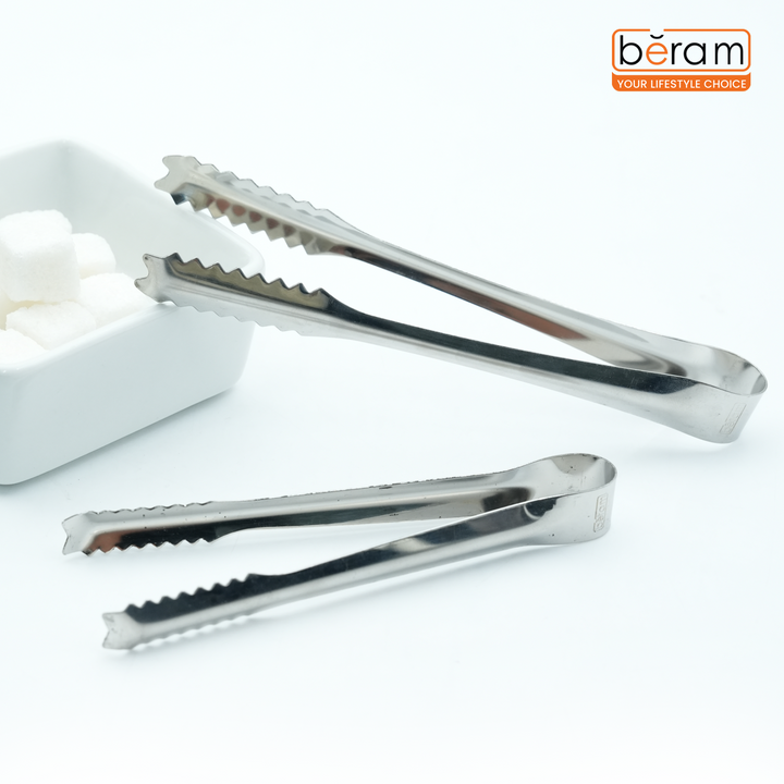 Beram 15+12.5 Sugar Tong Stainless Steel Mini Tongs for Sugar Cubes, Ice, Snacks & Tea Parties – Durable, Rust-Resistant