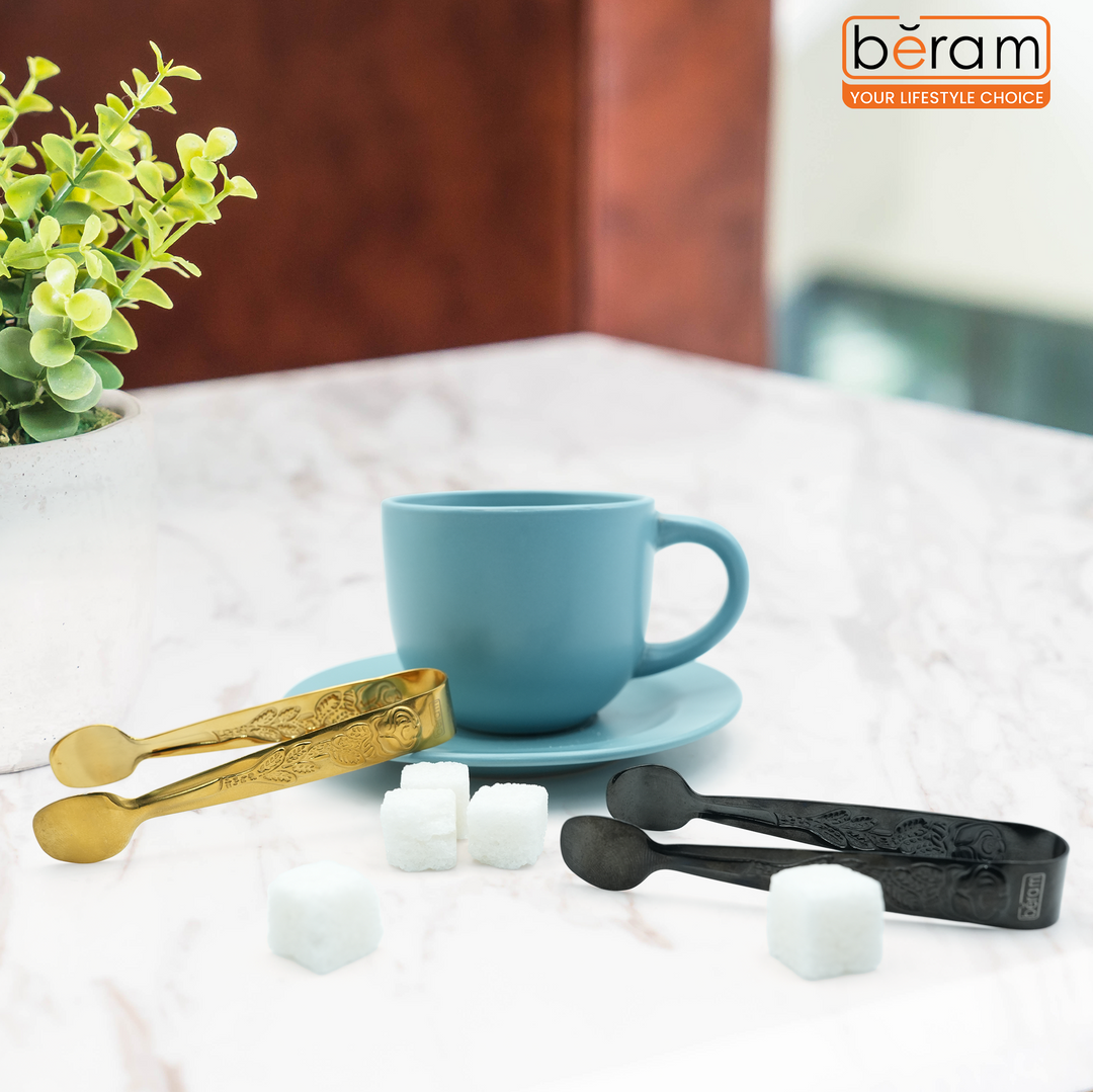 Beram Sugar Tong – Stainless Steel Mini Tongs for Sugar Cubes, Ice, Snacks & Tea Parties – Durable, Rust-Resistant Mix Color