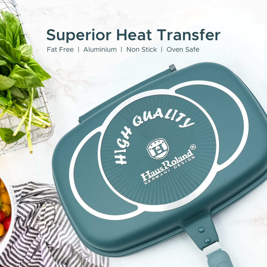 Haus Roland 14Pcs Green Granite Nonstick Cookware Set with Lids Die-Cast Aluminum Induction & Oven Safe PFOA/PTFE-Free Kitchen Utensil Durable Scratch-safe Pots & Pans for Cooking