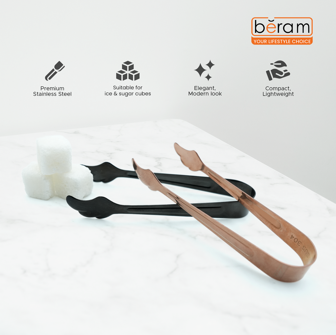Beram Sugar Tong – Stainless Steel Mini Tongs for Sugar Cubes, Ice, Snacks & Tea Parties – Durable, Rust-Resistant Mix Color