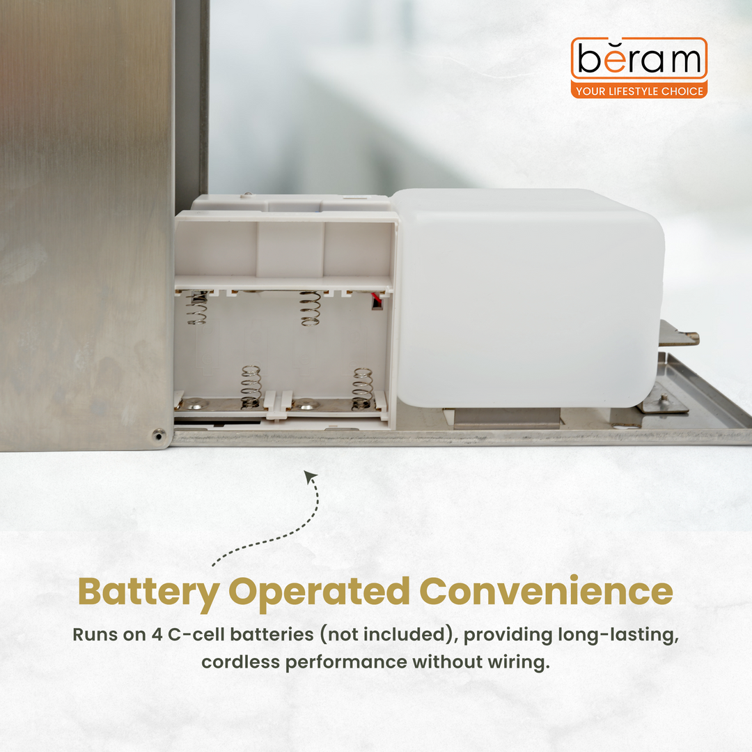 Beram 1000ML Automatic Soap Dispenser Wall Mounted Touchless Hand Sanitizer & Liquid Soap Dispenser Battery Operated Refillable Commercial Dispenser for Bathroom Kitchen Office