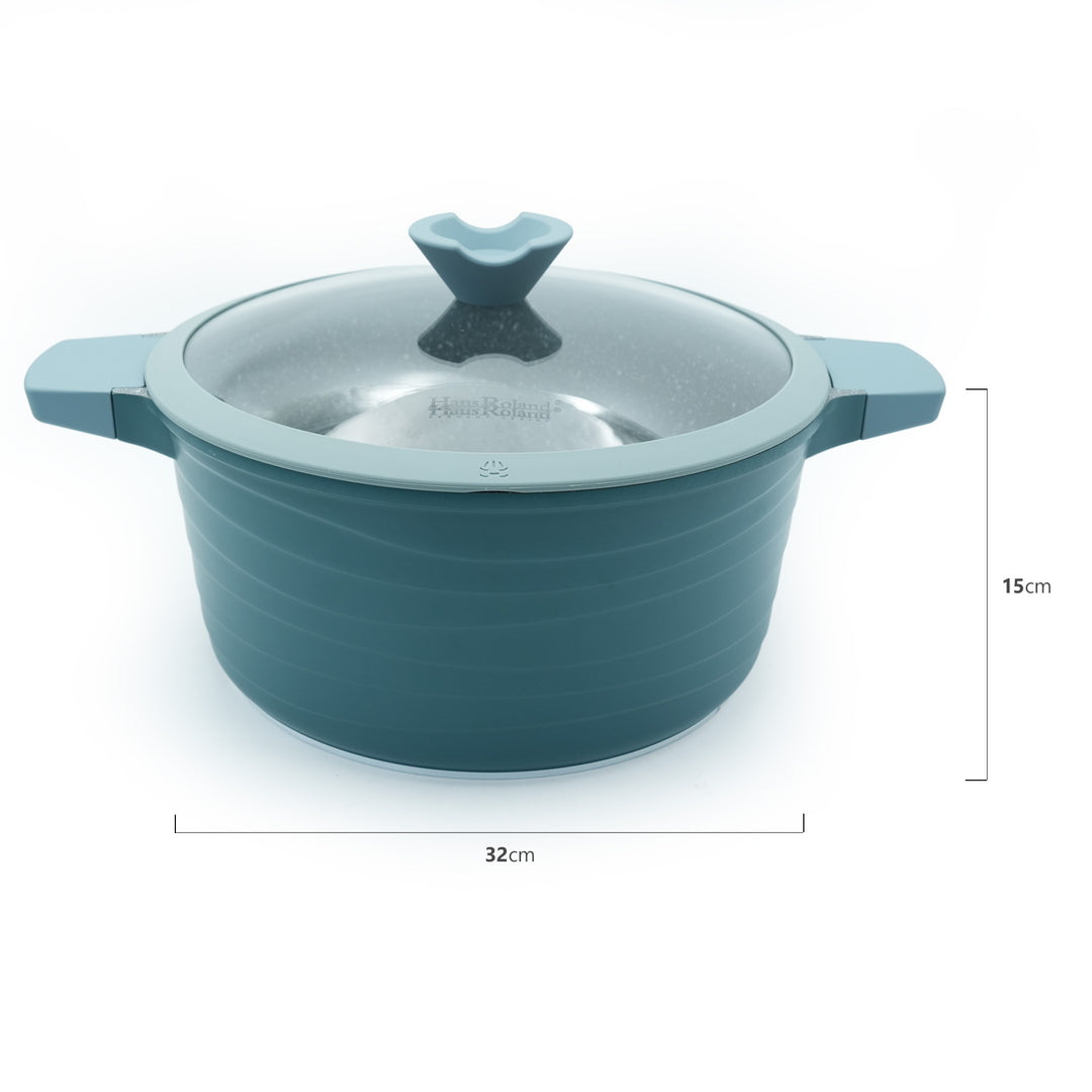 Haus Roland 14Pcs Green Granite Nonstick Cookware Set with Lids Die-Cast Aluminum Induction & Oven Safe PFOA/PTFE-Free Kitchen Utensil Durable Scratch-safe Pots & Pans for Cooking