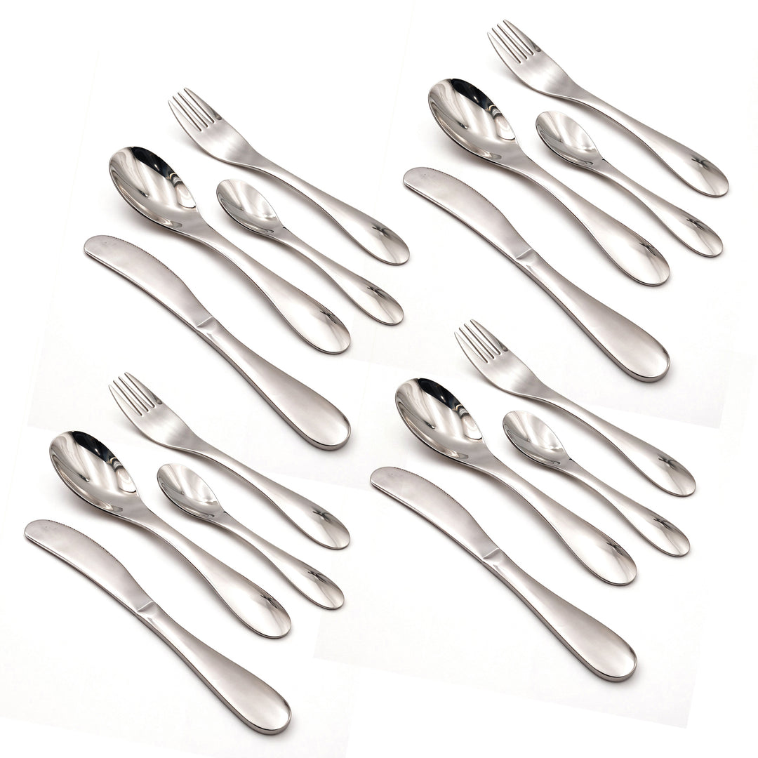 BERAM Tiny Bite Children’s Cutlery Set 18/10 Stainless Steel Flatware with Elegant Handles – Perfect Toddler Tableware