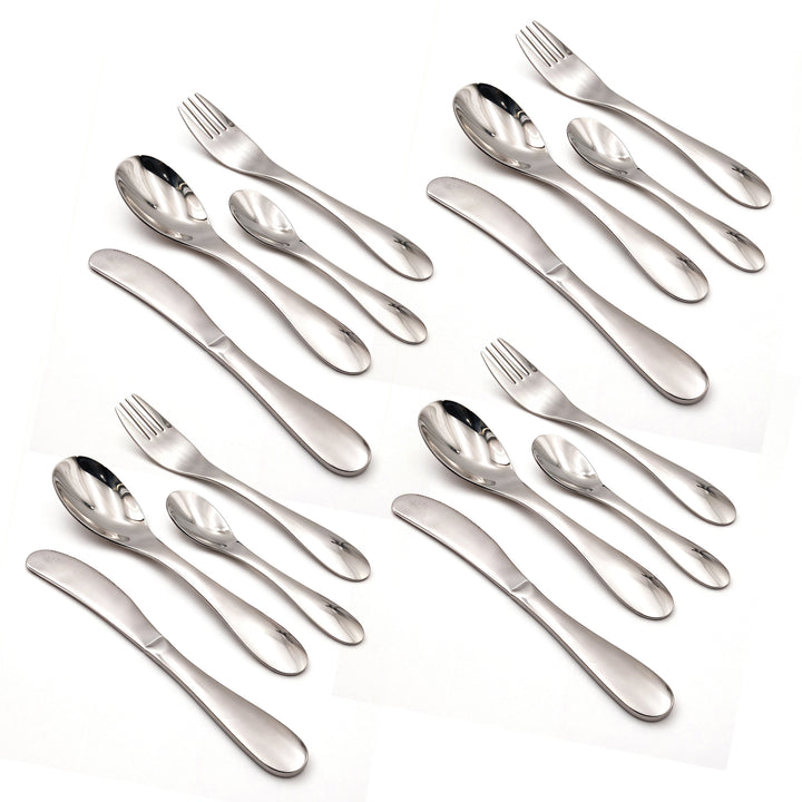 BERAM Tiny Bite Children’s Cutlery Set 18/10 Stainless Steel Flatware with Elegant Handles – Perfect Toddler Tableware