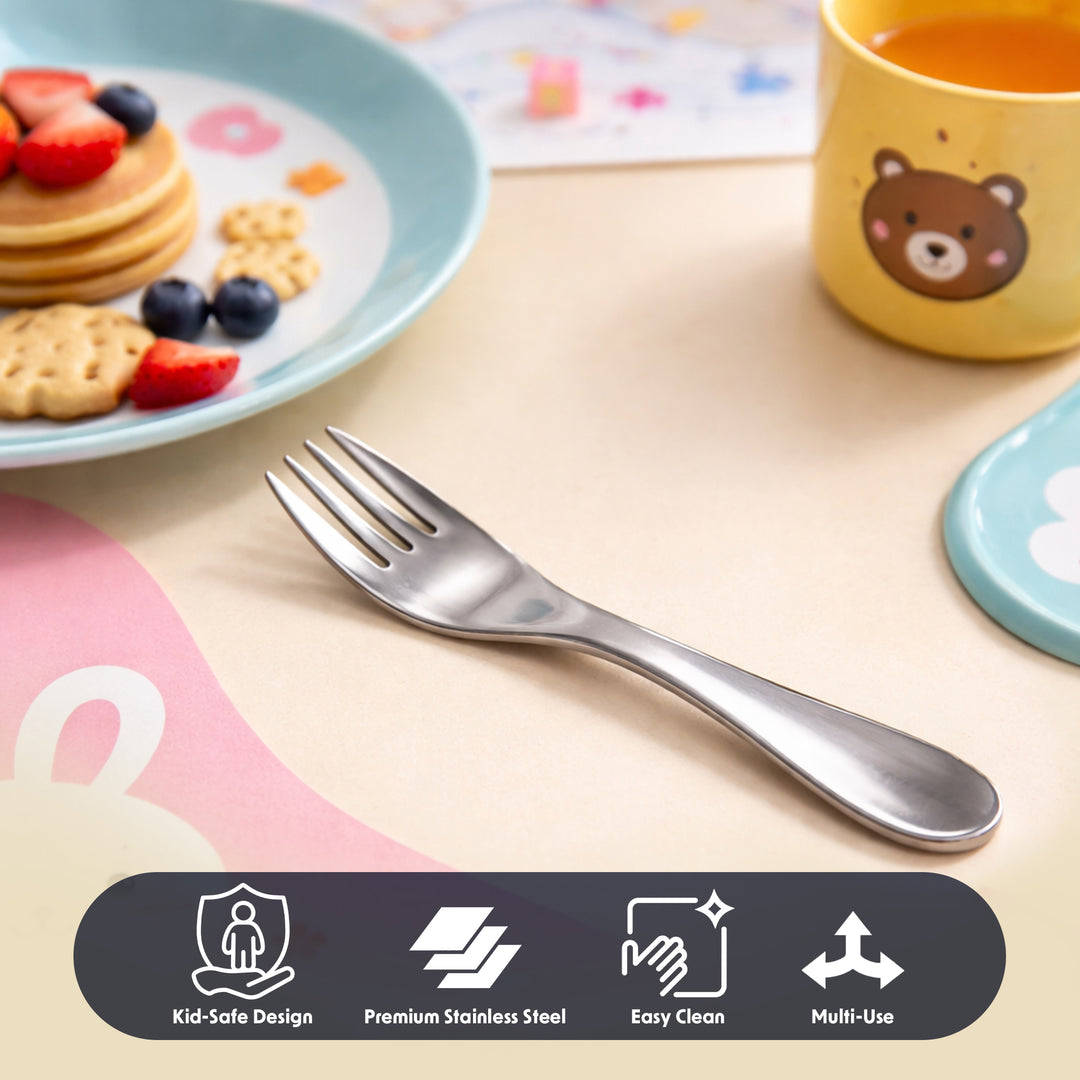 BERAM Tiny Bite Children’s Cutlery 18/10 Stainless Steel Flatware with Elegant Handles – Perfect Toddler Tableware