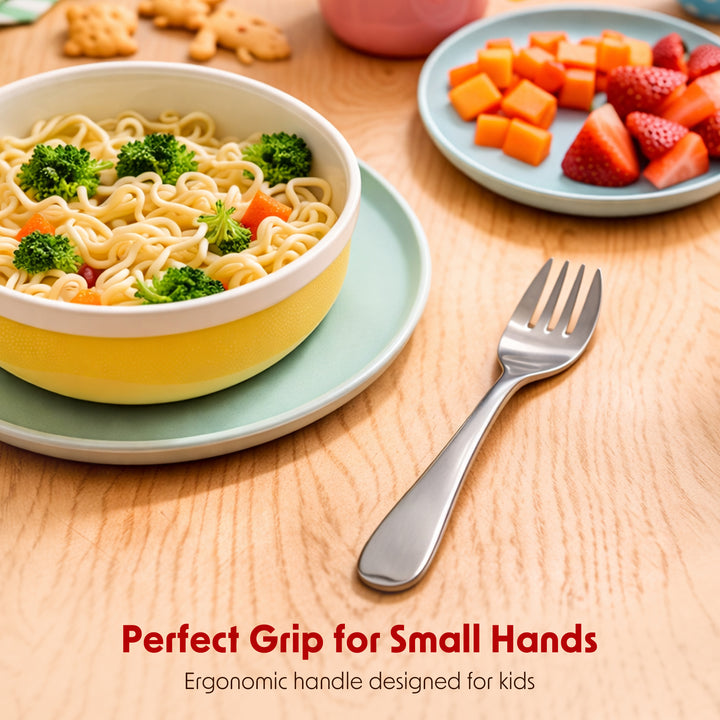 BERAM Tiny Bite Children’s Cutlery 18/10 Stainless Steel Flatware with Elegant Handles – Perfect Toddler Tableware