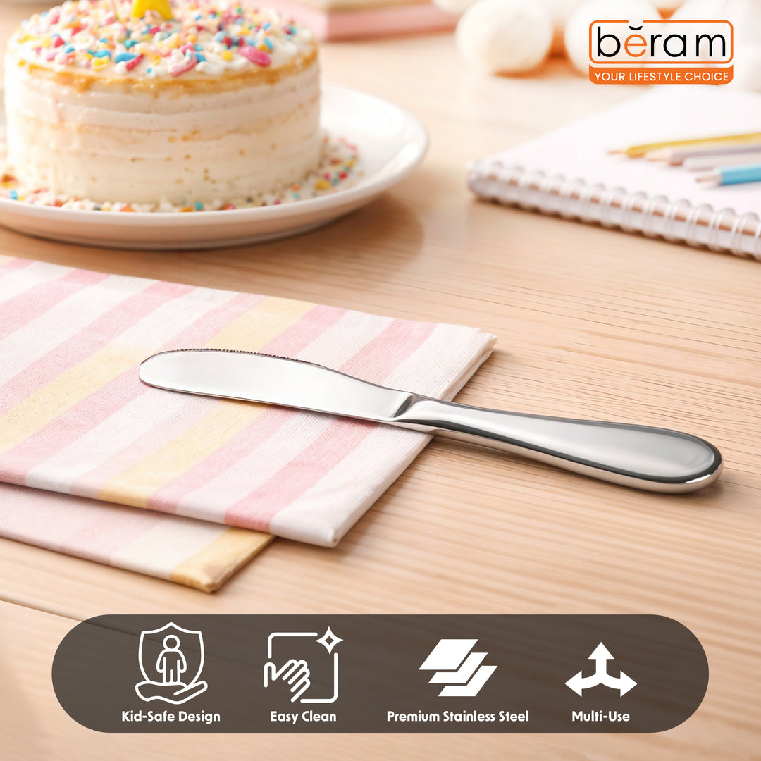 BERAM Tiny Bite Children’s Cutlery 18/10 Stainless Steel Flatware with Elegant Handles – Perfect Toddler Tableware