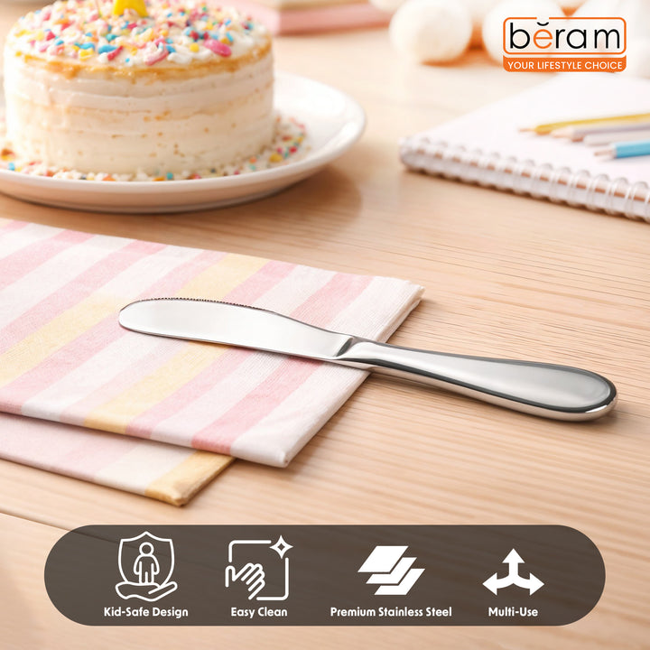 BERAM Tiny Bite Children’s Cutlery 18/10 Stainless Steel Flatware with Elegant Handles – Perfect Toddler Tableware