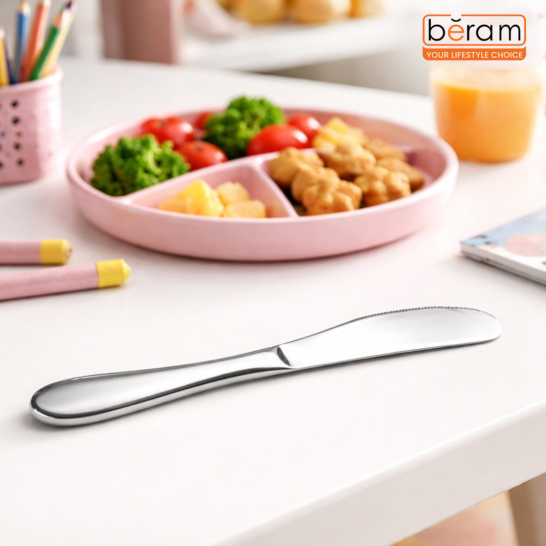 BERAM Tiny Bite Children’s Cutlery 18/10 Stainless Steel Flatware with Elegant Handles – Perfect Toddler Tableware
