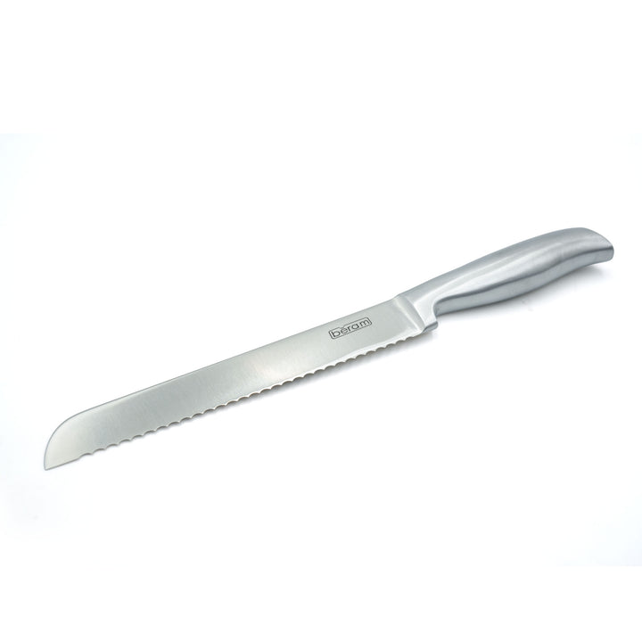 BERAM 8 Inch Bread Knife 3CR13 Stainless Steel Blade Precision Serration Effortless Slicing Durable Stylish Kitchen Knife Perfect for slicing bread baguettes  cakes and more SS hollow handle