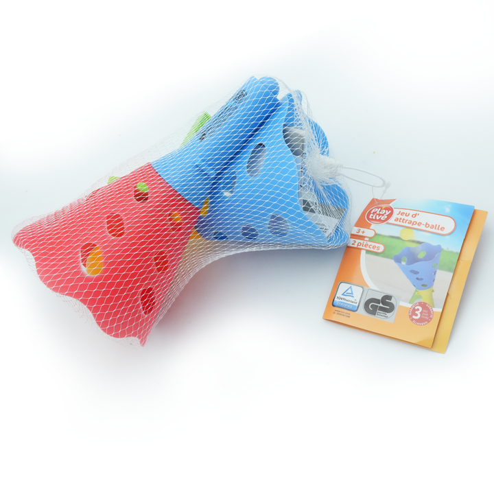 Playtive Catch and Throw Ball Game Set for Kids – 2 Lightweight Rackets with Balls for Indoor and Outdoor Play – Hand-Eye Coordination and Motor Skill Development – Certified Safe for Ages 3+ – Durable, Colorful, Fun Active Toy for Children