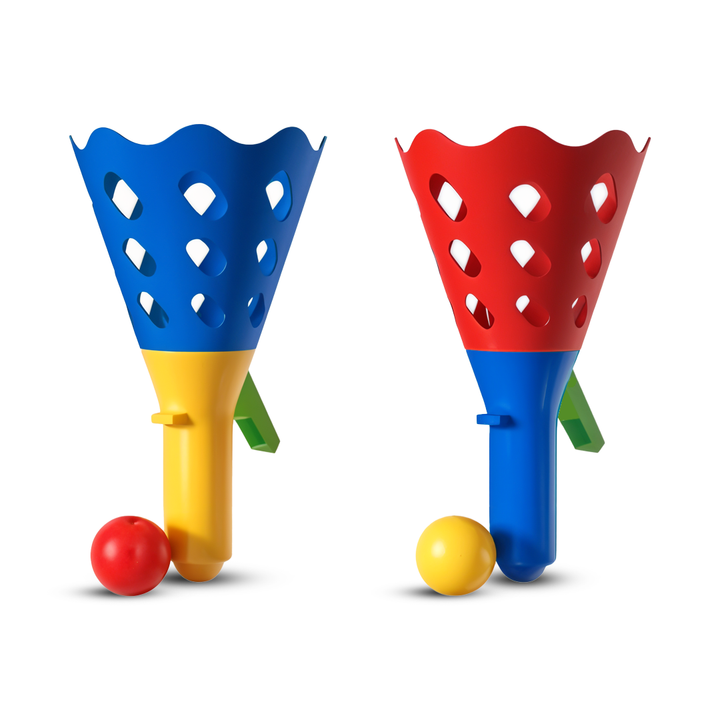 Playtive Catch and Throw Ball Game Set for Kids – 2 Lightweight Rackets with Balls for Indoor and Outdoor Play – Hand-Eye Coordination and Motor Skill Development – Certified Safe for Ages 3+ – Durable, Colorful, Fun Active Toy for Children