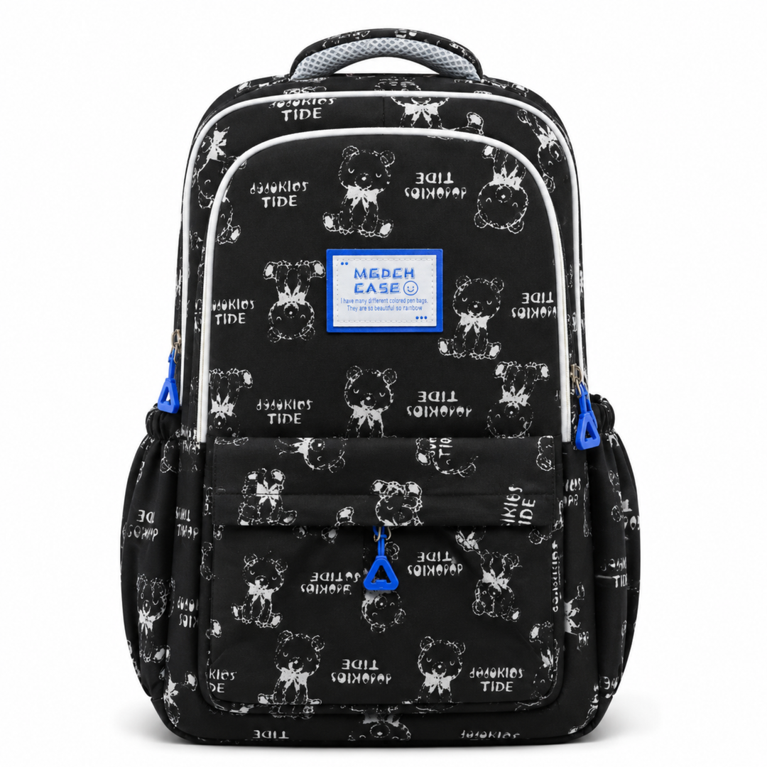 17 Inch Bear Bliss School Backpack Lightweight Multi-Pocket Bookbag with Large Capacity Polyester Adjustable Padded Shoulder Straps Everyday Backpack for School Travel Study Outdoor Use