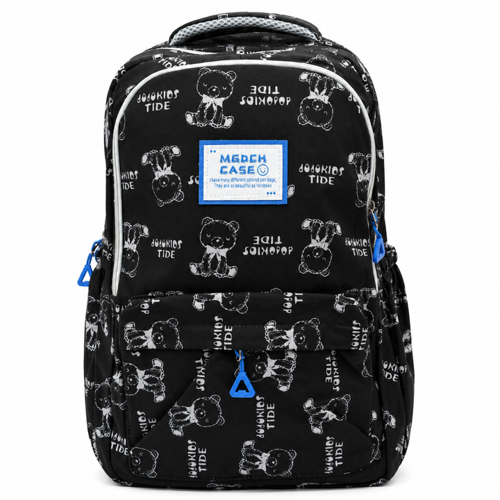 17 Inch Bear Bliss School Backpack Lightweight Multi-Pocket Bookbag with Large Capacity Polyester Adjustable Padded Shoulder Straps Everyday Backpack for School Travel Study Outdoor Use