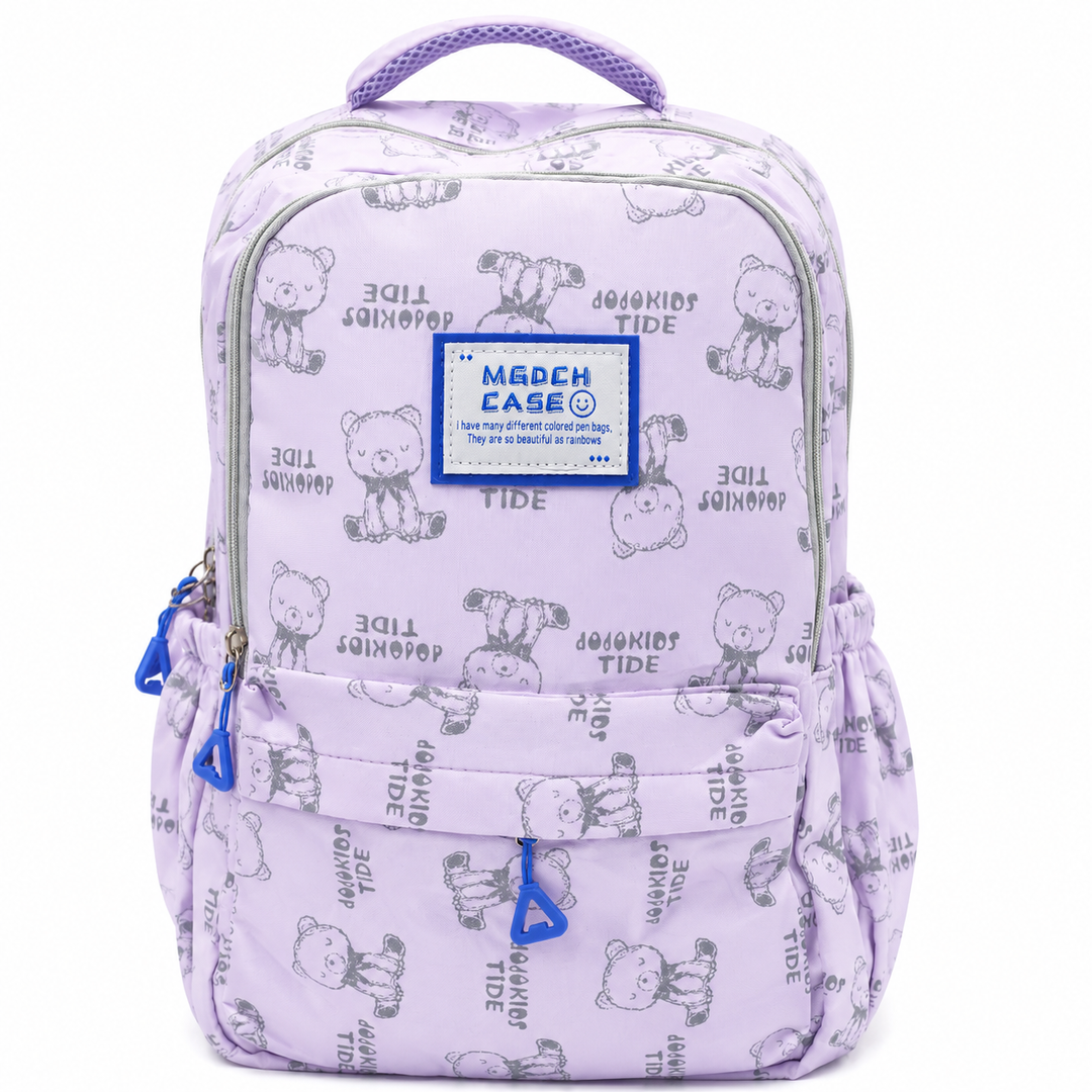 17 Inch Bear Bliss School Backpack Lightweight Multi-Pocket Bookbag with Large Capacity Polyester Adjustable Padded Shoulder Straps Everyday Backpack for School Travel Study Outdoor Use