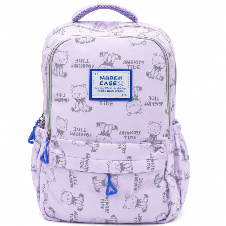 17 Inch Bear Bliss School Backpack Lightweight Multi-Pocket Bookbag with Large Capacity Polyester Adjustable Padded Shoulder Straps Everyday Backpack for School Travel Study Outdoor Use