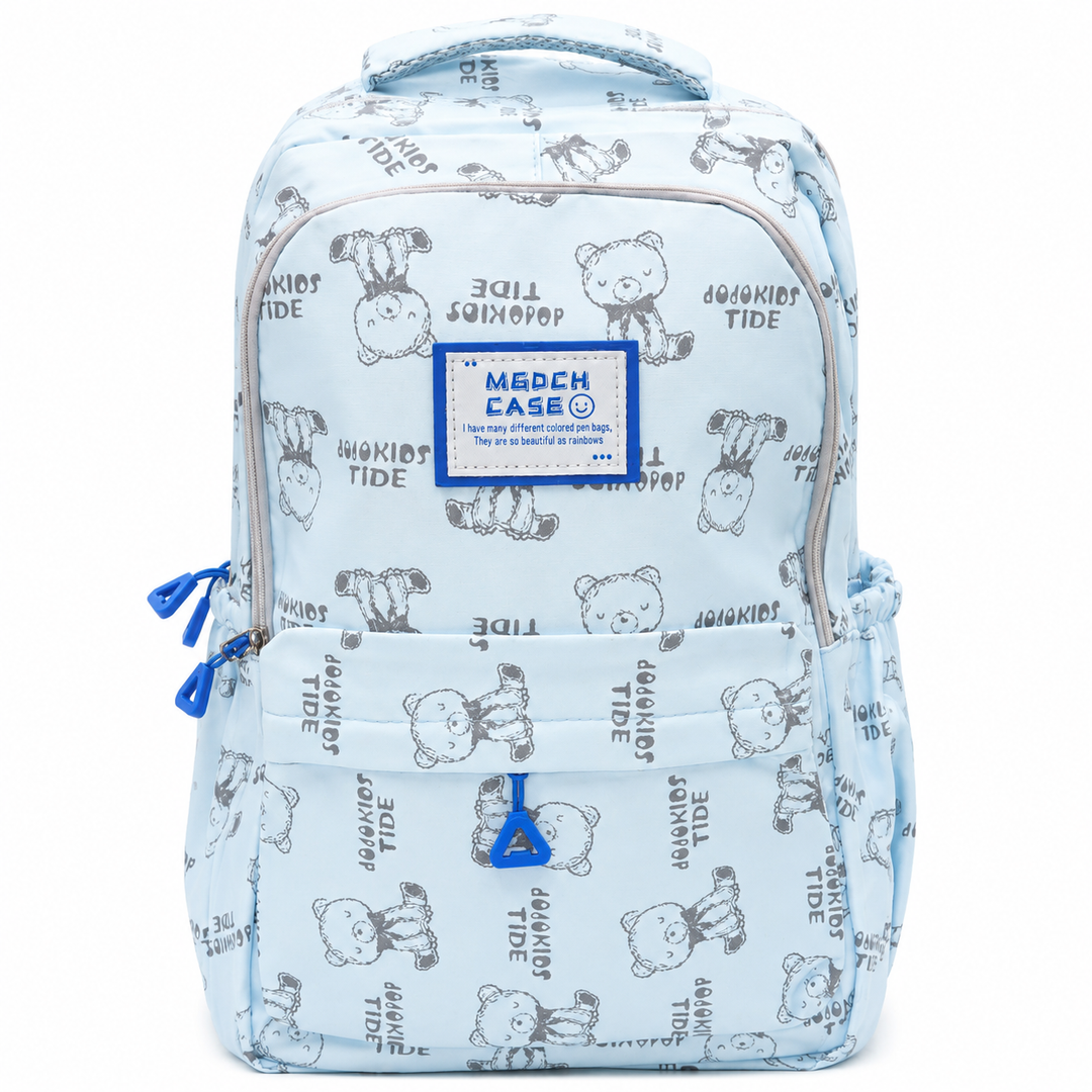 17 Inch Bear Bliss School Backpack Lightweight Multi-Pocket Bookbag with Large Capacity Polyester Adjustable Padded Shoulder Straps Everyday Backpack for School Travel Study Outdoor Use