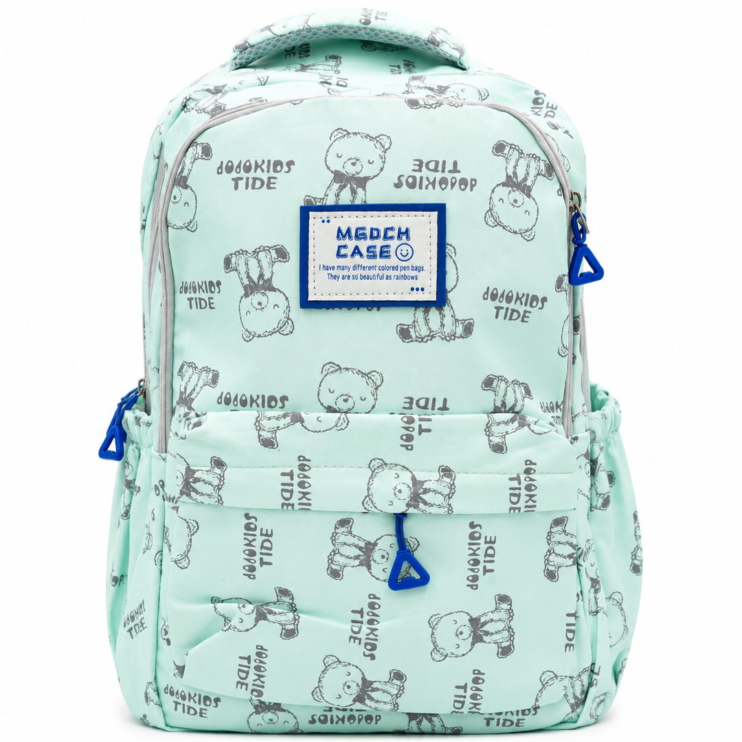 17 Inch Bear Bliss School Backpack Lightweight Multi-Pocket Bookbag with Large Capacity Polyester Adjustable Padded Shoulder Straps Everyday Backpack for School Travel Study Outdoor Use