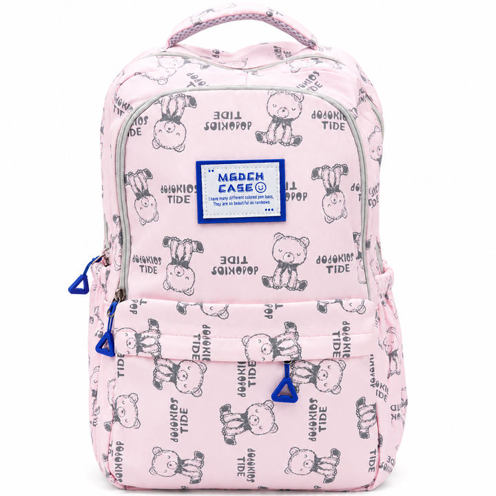 17 Inch Bear Bliss School Backpack Lightweight Multi-Pocket Bookbag with Large Capacity Polyester Adjustable Padded Shoulder Straps Everyday Backpack for School Travel Study Outdoor Use
