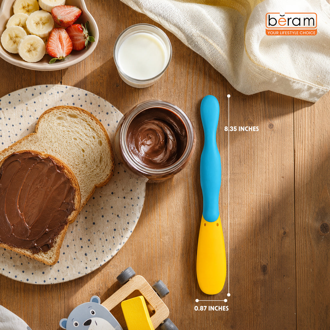 BERAM Jar Spatula Silicone Scooper Multi-functional Jam Spatula with Soft Rubber Scraper Splatypus Design Food-Grade Heat Resistant Non-Stick Dishwasher Safe Flexible Kitchen Tool for Daily Use