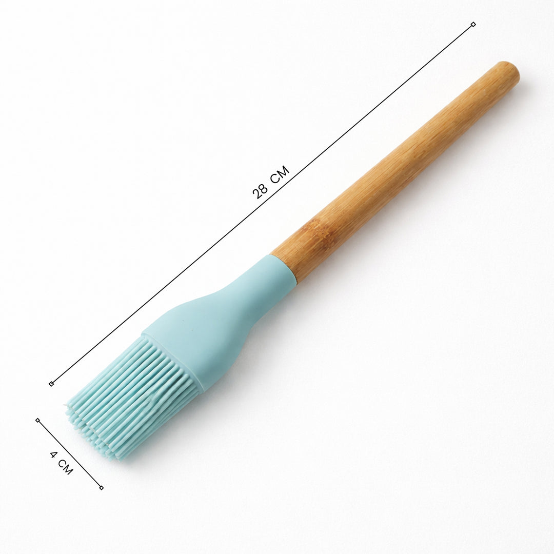 Silicone Basting Brush With Anti-Slip Wooden Handles Grill Accessories, Heat ResistantHeat Resistant up to 250°C BPA-Free Non-Scratch Dishwasher Safe Ideal for Grilling Baking & Cooking - Blue