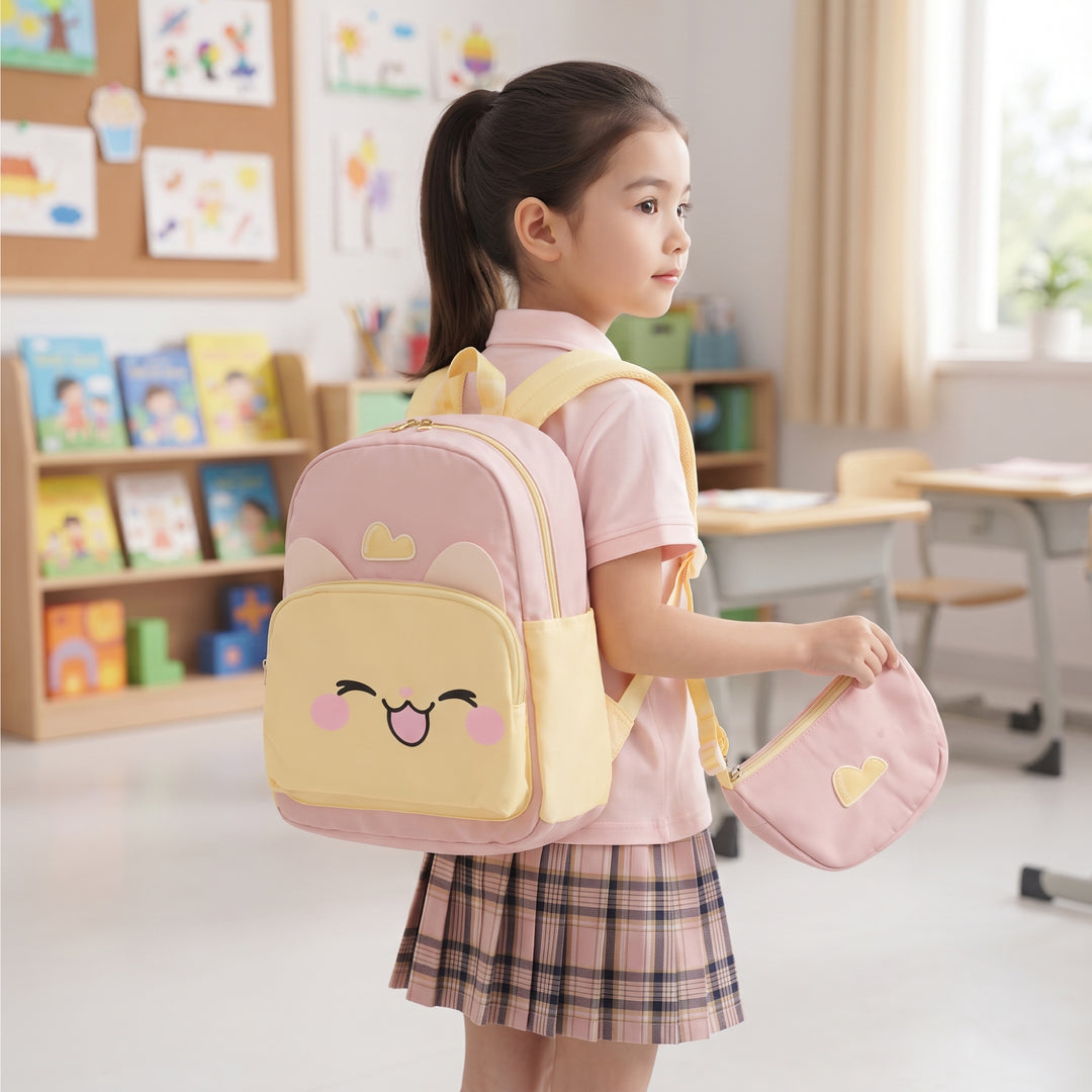 Buddy Animal School Backpack with Matching Side Bag, Lightweight Student Book Bag Set, Cute Cartoon School Backpack with Adjustable Shoulder Straps, Multi Pocket Backpack School, Daily Use & Travel.