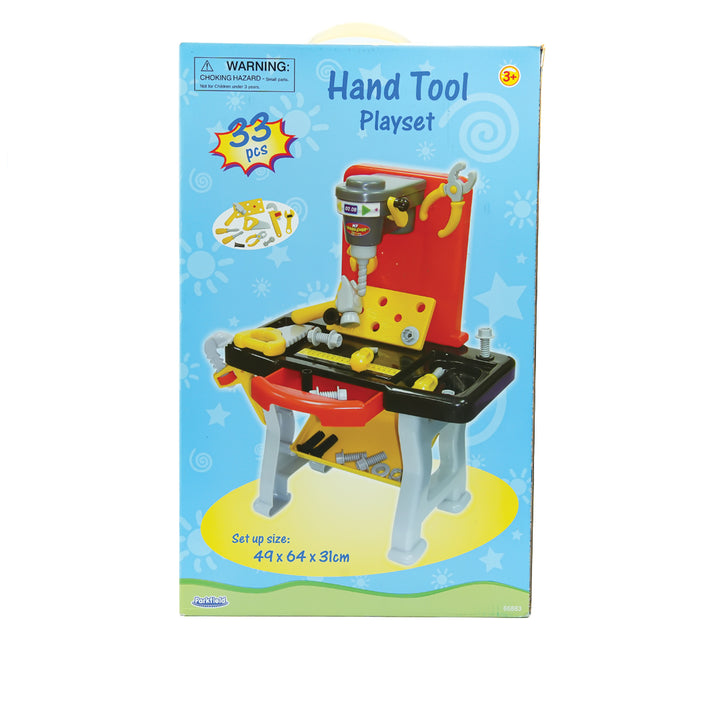 Parkfield Hand Tool Playset – 33-Piece Kids Workshop Bench Toy with Tools, Drill & Accessories | Educational Construction Toy for Toddlers Ages 3+ | Encourages Imaginative Role Play & Fine Motor Skills | 49 x 64 x 31 cm Setup Size