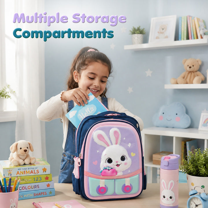 14.5 Inch School Backpack Lightweight Water-Resistant Book bag with Multiple Compartments, Padded Shoulder Straps & Side Bottle Pocket, Durable Daily Travel Bag