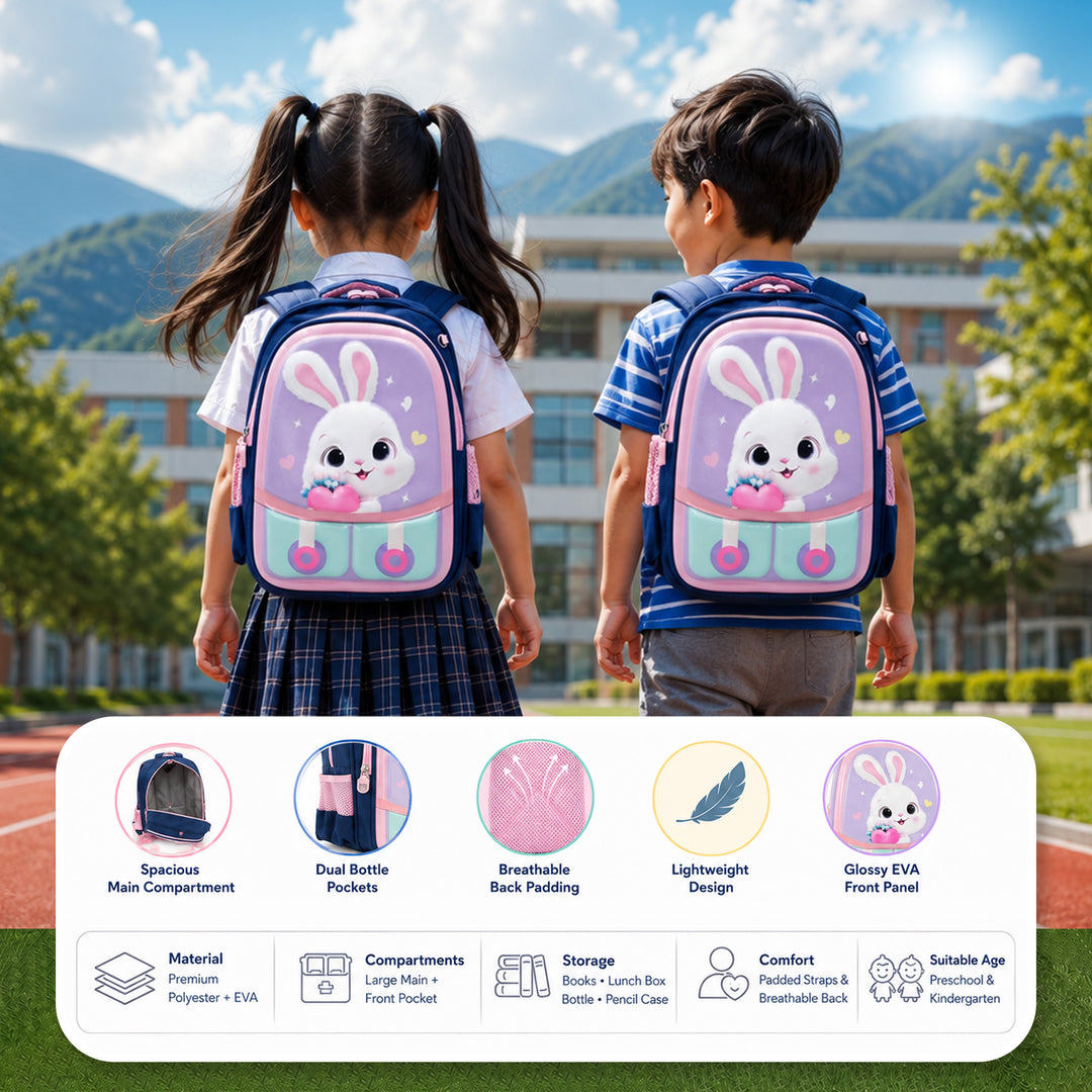 14.5 Inch School Backpack Lightweight Water-Resistant Book bag with Multiple Compartments, Padded Shoulder Straps & Side Bottle Pocket, Durable Daily Travel Bag