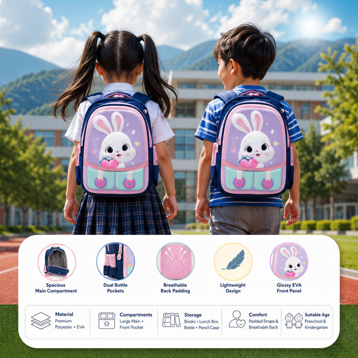 14.5 Inch School Backpack Lightweight Water-Resistant Book bag with Multiple Compartments, Padded Shoulder Straps & Side Bottle Pocket, Durable Daily Travel Bag