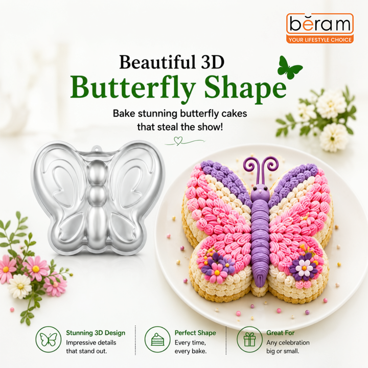 BERAM Non Stick Food Grade Aluminium Alloy Cake Mould Creative Shape Baking Pan for Birthday Party Christmas Kids Home Bakers Baking Lovers Decorating Essentials Baking Tools Kitchen Accessories Oven Safe Durable