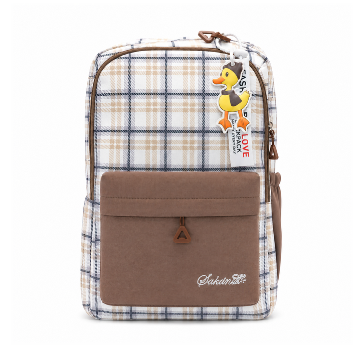 Campus Classic Plaid School Backpack with 4 Compartments, Lightweight Student Book Bag, Large Capacity School Backpack with Front Pocket, Dual Side Bottle Mesh Pockets  Adjustable Shoulder Straps Daily Use