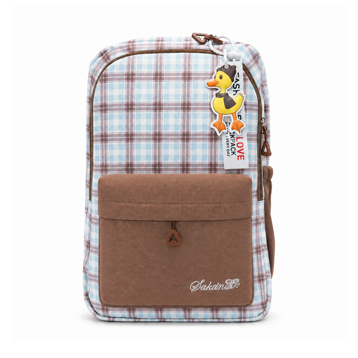 Campus Classic Plaid School Backpack with 4 Compartments, Lightweight Student Book Bag, Large Capacity School Backpack with Front Pocket, Dual Side Bottle Mesh Pockets  Adjustable Shoulder Straps Daily Use