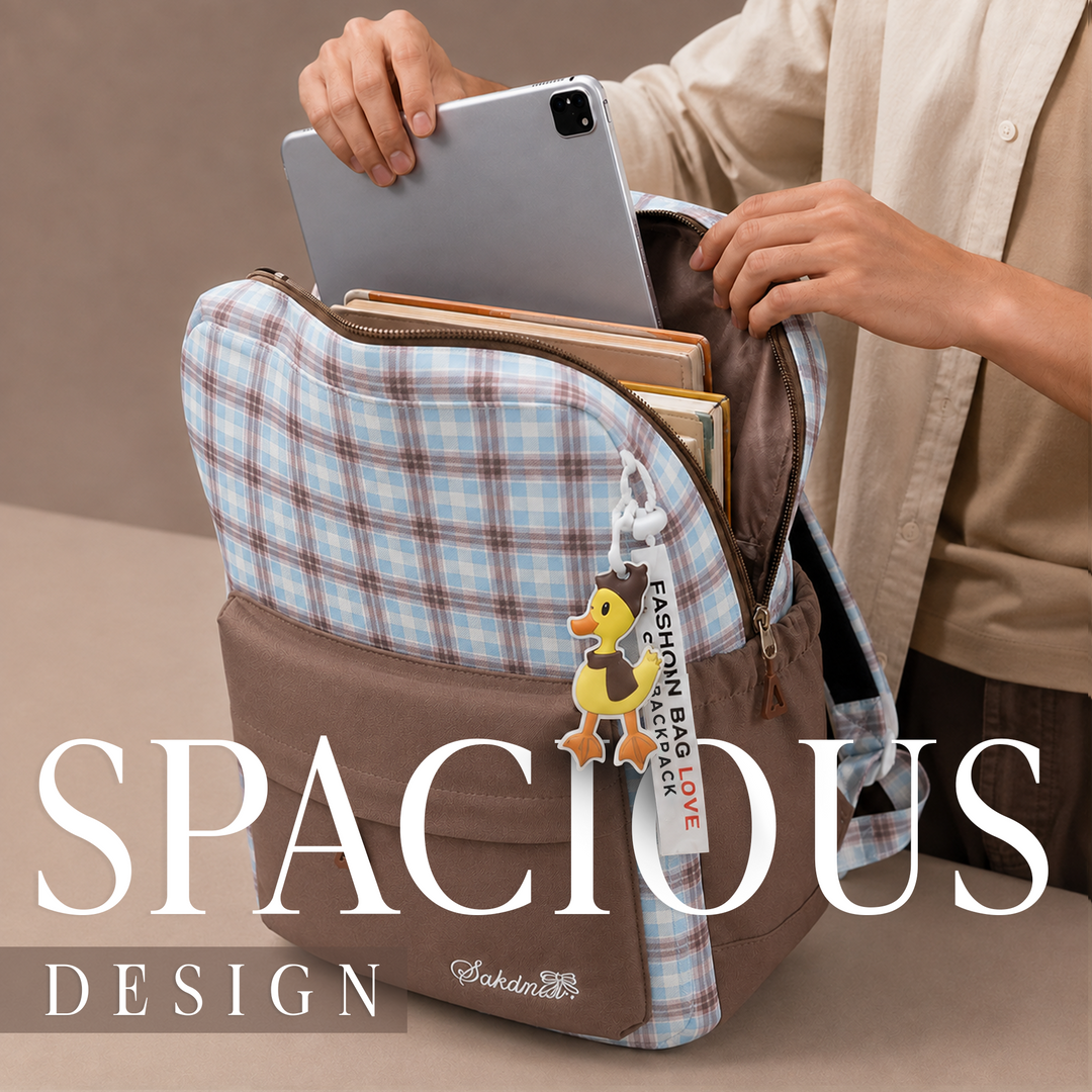 Campus Classic Plaid School Backpack with 4 Compartments, Lightweight Student Book Bag, Large Capacity School Backpack with Front Pocket, Dual Side Bottle Mesh Pockets  Adjustable Shoulder Straps Daily Use