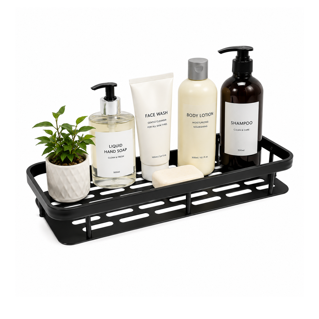 Beram Bathroom Storage Rack Durable Carbon Steel Wall Mounted Organizer Space-Saving Shelf for Bath and Shower Essentials Toiletries Shampoo Soap Accessories Rust Resistant Modern Bathroom Caddy