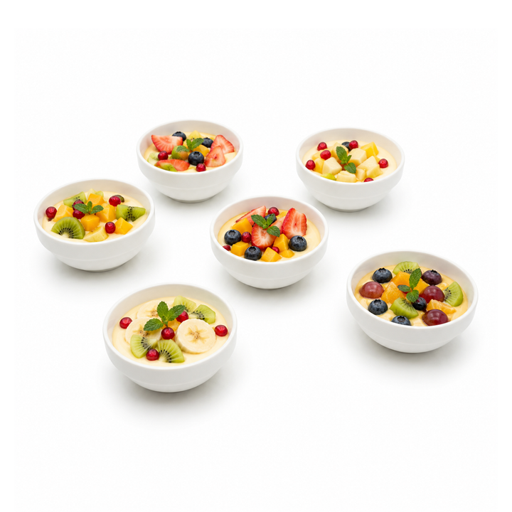 Ceramic Mini Bowl Set 6 Pieces White Microwave & Dishwasher Safe Heat Resistant Ceramic Bowls for Soup Snacks Desserts Dips Ice Cream Serving and Everyday Kitchen Use