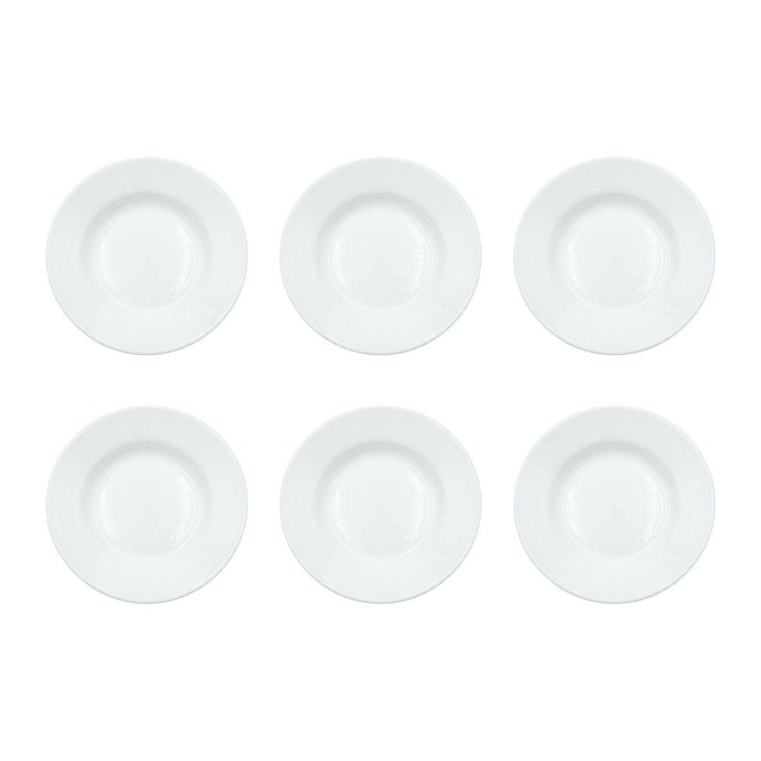 Luminarc White 4 PCS Ceramic Dinner Set  Soup Plate 22cm Dinner Plate 24cm Dessert Plate 19cm Bowl 9.5cm Tableware Set for Home & Restaurant
