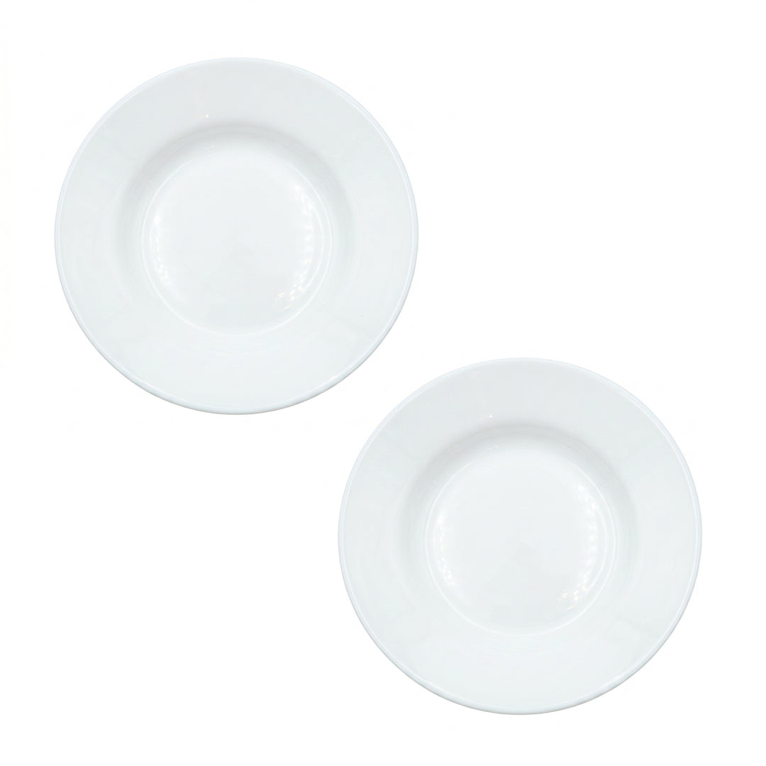 Luminarc White 4 PCS Ceramic Dinner Set  Soup Plate 22cm Dinner Plate 24cm Dessert Plate 19cm Bowl 9.5cm Tableware Set for Home & Restaurant
