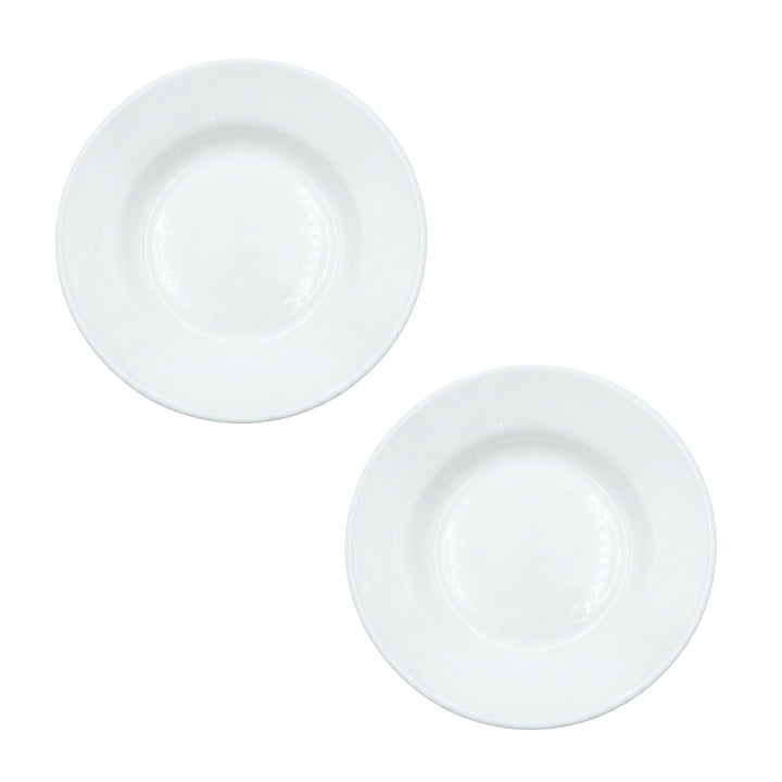 Luminarc White 4 PCS Ceramic Dinner Set  Soup Plate 22cm Dinner Plate 24cm Dessert Plate 19cm Bowl 9.5cm Tableware Set for Home & Restaurant