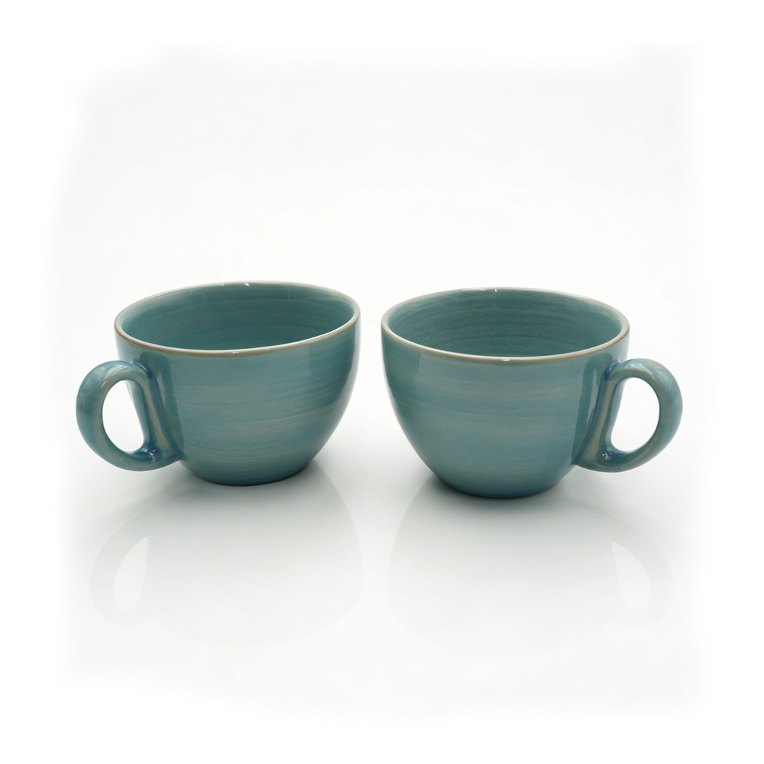 RAK Blue Sapphire Ceramic Coffee Teacup 280ml Microwave & Dishwasher Safe Blue Porcelain Style Mug Cups for Home Office Café Hotel