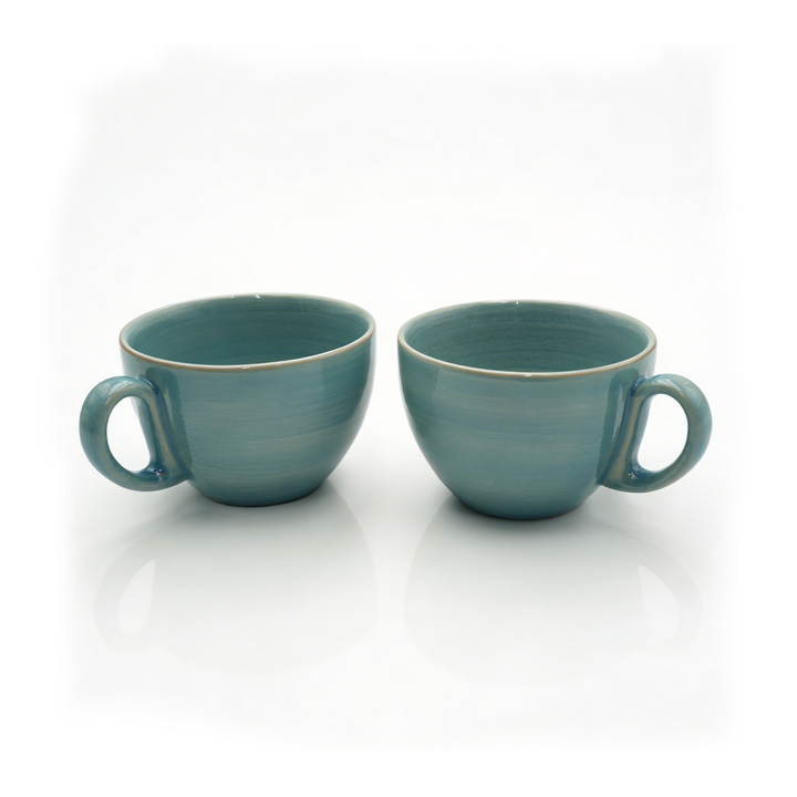 RAK Blue Sapphire Ceramic Coffee Teacup 280ml Microwave & Dishwasher Safe Blue Porcelain Style Mug Cups for Home Office Café Hotel